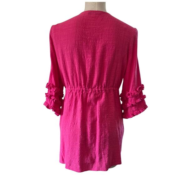 Davi & Dani Cover Swim Cover-up Boho Womens Barbie Pink Size M Beachy Coastal - Picture 2 of 5